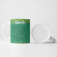 Custom Guyana Football Ceramic Mug Go Golden Jaguars Green Version - Wonder Print Shop