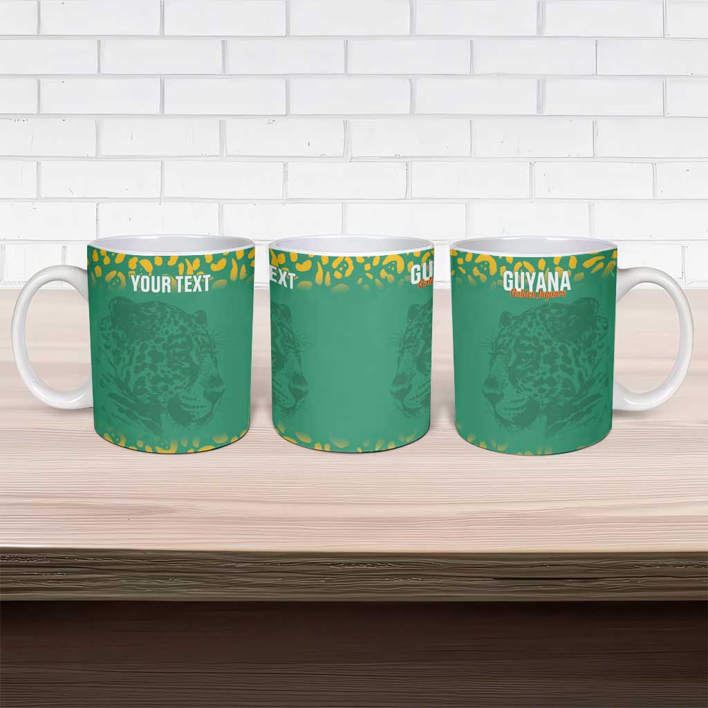 Custom Guyana Football Ceramic Mug Go Golden Jaguars Green Version - Wonder Print Shop