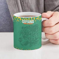 Custom Guyana Football Ceramic Mug Go Golden Jaguars Green Version - Wonder Print Shop