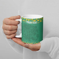 Custom Guyana Football Ceramic Mug Go Golden Jaguars Green Version - Wonder Print Shop
