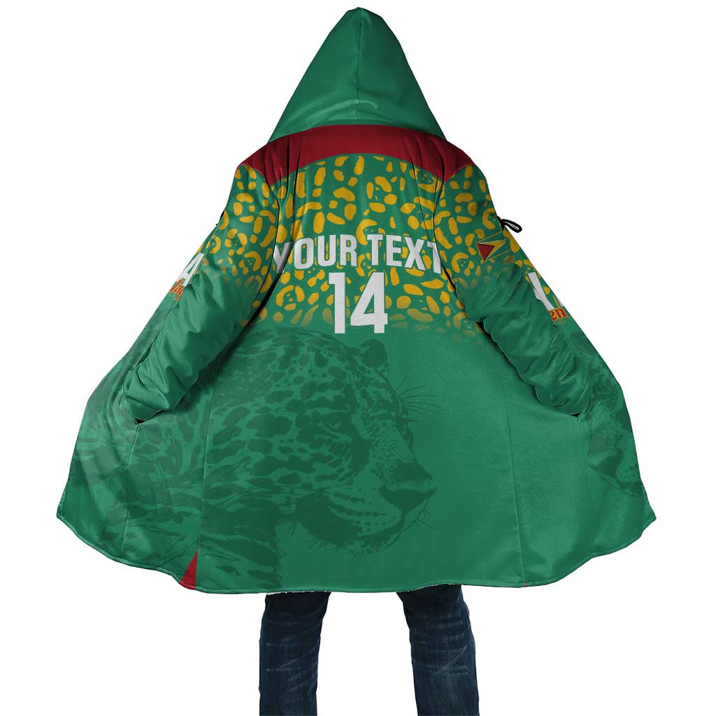 Custom Guyana Football Cloak Go Golden Jaguars Green Version - Wonder Print Shop