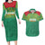 Custom Guyana Football Couples Matching Long Sleeve Bodycon Dress and Hawaiian Shirt Go Golden Jaguars Green Version - Wonder Print Shop