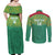 Custom Guyana Football Couples Matching Off Shoulder Maxi Dress and Long Sleeve Button Shirt Go Golden Jaguars Green Version - Wonder Print Shop