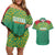Custom Guyana Football Couples Matching Off Shoulder Short Dress and Hawaiian Shirt Go Golden Jaguars Green Version - Wonder Print Shop