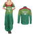 Custom Guyana Football Couples Matching Summer Maxi Dress and Long Sleeve Button Shirt Go Golden Jaguars Green Version - Wonder Print Shop