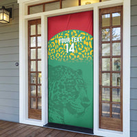 Custom Guyana Football Door Cover Go Golden Jaguars Green Version - Wonder Print Shop