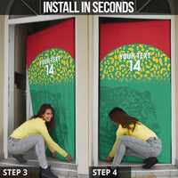 Custom Guyana Football Door Cover Go Golden Jaguars Green Version - Wonder Print Shop