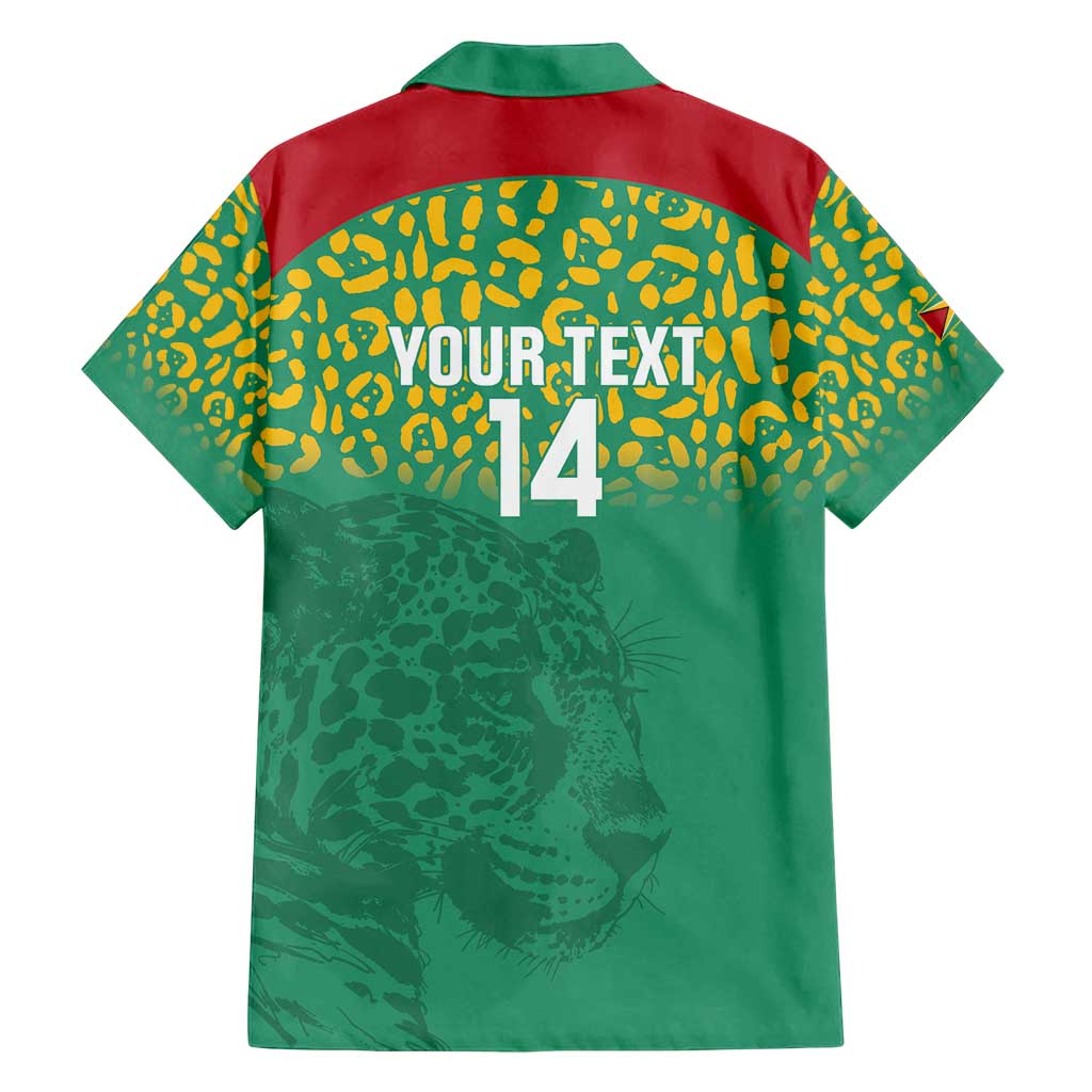 Custom Guyana Football Family Matching Long Sleeve Bodycon Dress and Hawaiian Shirt Go Golden Jaguars Green Version - Wonder Print Shop