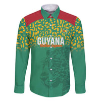 Custom Guyana Football Family Matching Long Sleeve Bodycon Dress and Hawaiian Shirt Go Golden Jaguars Green Version - Wonder Print Shop