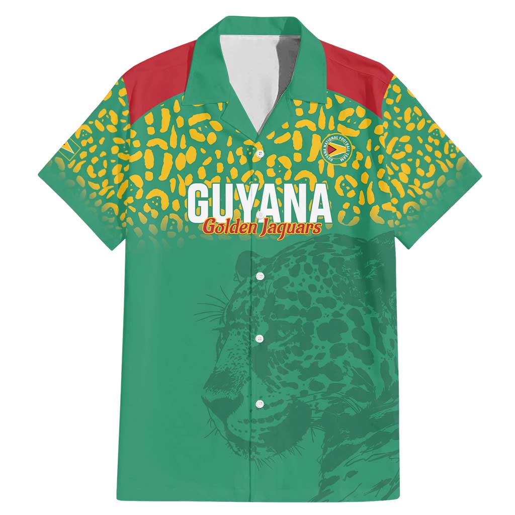 Custom Guyana Football Family Matching Mermaid Dress and Hawaiian Shirt Go Golden Jaguars Green Version - Wonder Print Shop
