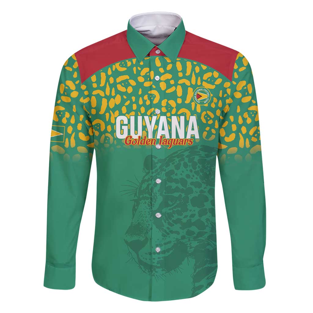 Custom Guyana Football Family Matching Mermaid Dress and Hawaiian Shirt Go Golden Jaguars Green Version - Wonder Print Shop