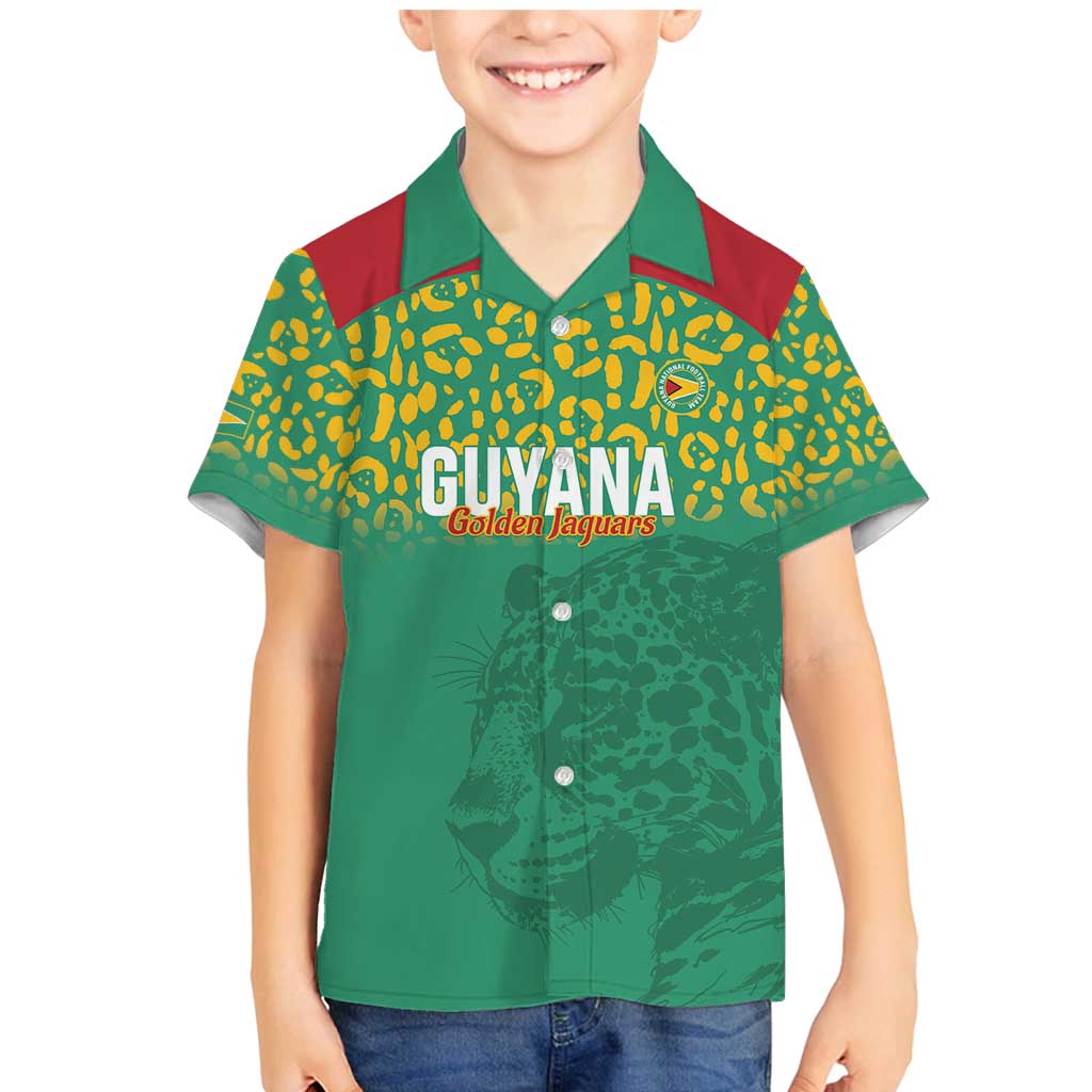 Custom Guyana Football Family Matching Mermaid Dress and Hawaiian Shirt Go Golden Jaguars Green Version - Wonder Print Shop