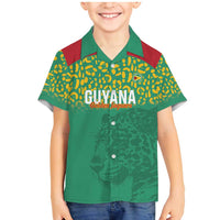 Custom Guyana Football Family Matching Mermaid Dress and Hawaiian Shirt Go Golden Jaguars Green Version - Wonder Print Shop