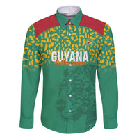 Custom Guyana Football Family Matching Off The Shoulder Long Sleeve Dress and Hawaiian Shirt Go Golden Jaguars Green Version - Wonder Print Shop