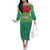 Custom Guyana Football Family Matching Off The Shoulder Long Sleeve Dress and Hawaiian Shirt Go Golden Jaguars Green Version - Wonder Print Shop