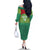 Custom Guyana Football Family Matching Off The Shoulder Long Sleeve Dress and Hawaiian Shirt Go Golden Jaguars Green Version - Wonder Print Shop