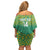 Custom Guyana Football Family Matching Off Shoulder Short Dress and Hawaiian Shirt Go Golden Jaguars Green Version - Wonder Print Shop