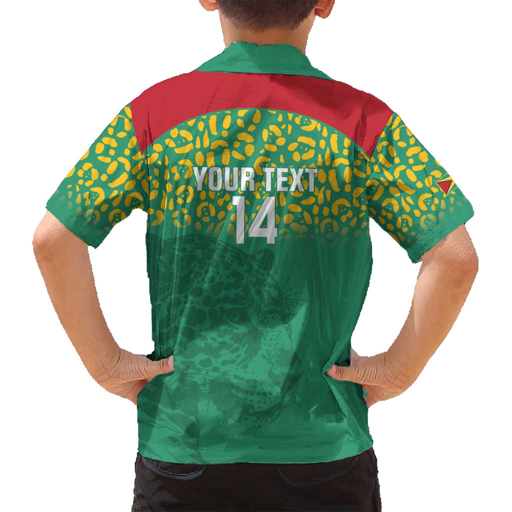 Custom Guyana Football Family Matching Puletasi and Hawaiian Shirt Go Golden Jaguars Green Version - Wonder Print Shop