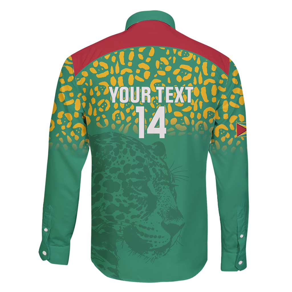 Custom Guyana Football Family Matching Short Sleeve Bodycon Dress and Hawaiian Shirt Go Golden Jaguars Green Version - Wonder Print Shop