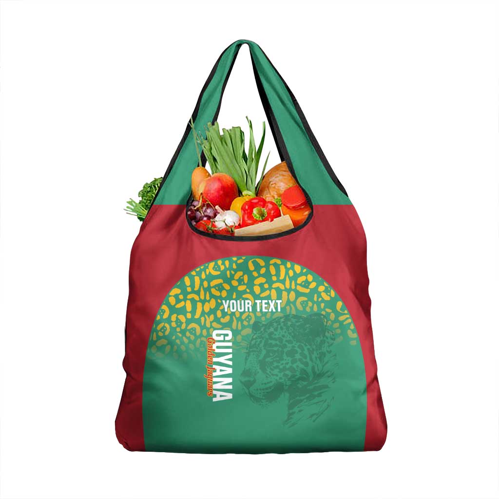 Custom Guyana Football Grocery Bag Go Golden Jaguars Green Version - Wonder Print Shop