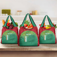 Custom Guyana Football Grocery Bag Go Golden Jaguars Green Version - Wonder Print Shop
