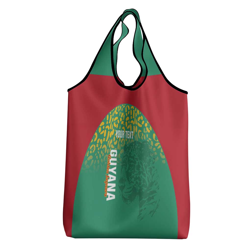 Custom Guyana Football Grocery Bag Go Golden Jaguars Green Version - Wonder Print Shop