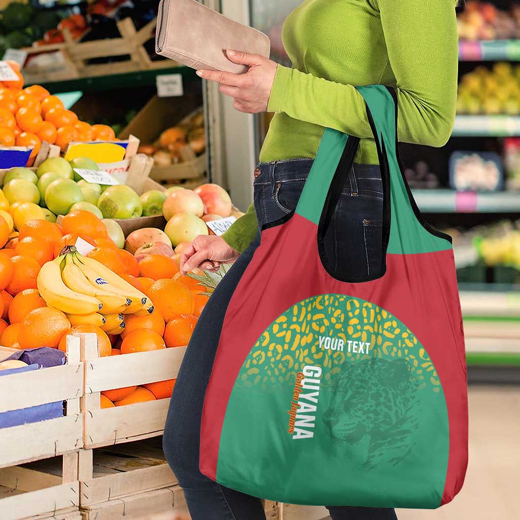 Custom Guyana Football Grocery Bag Go Golden Jaguars Green Version - Wonder Print Shop