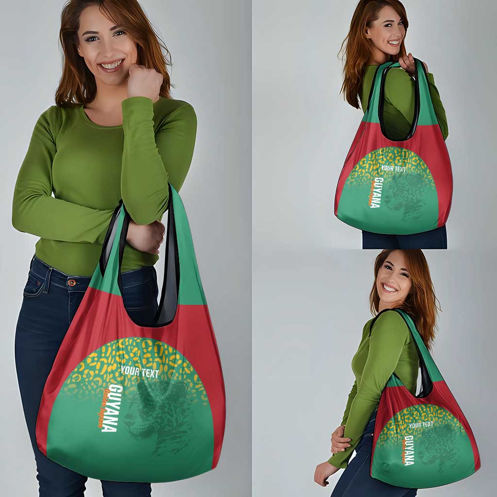 Custom Guyana Football Grocery Bag Go Golden Jaguars Green Version - Wonder Print Shop