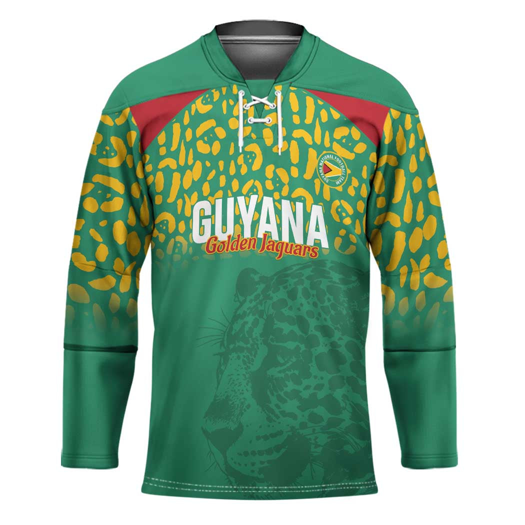 Custom Guyana Football Hockey Jersey Go Golden Jaguars Green Version - Wonder Print Shop