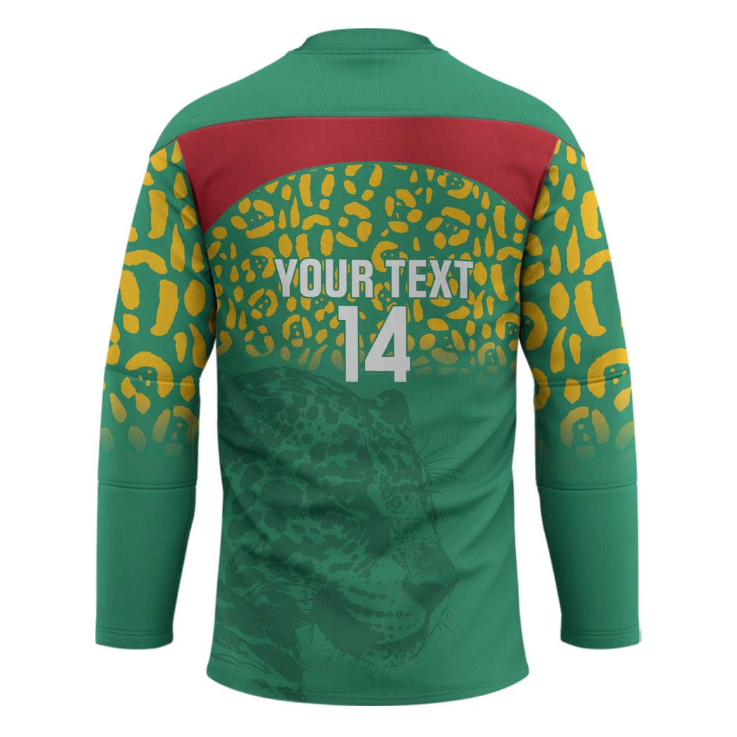 Custom Guyana Football Hockey Jersey Go Golden Jaguars Green Version - Wonder Print Shop