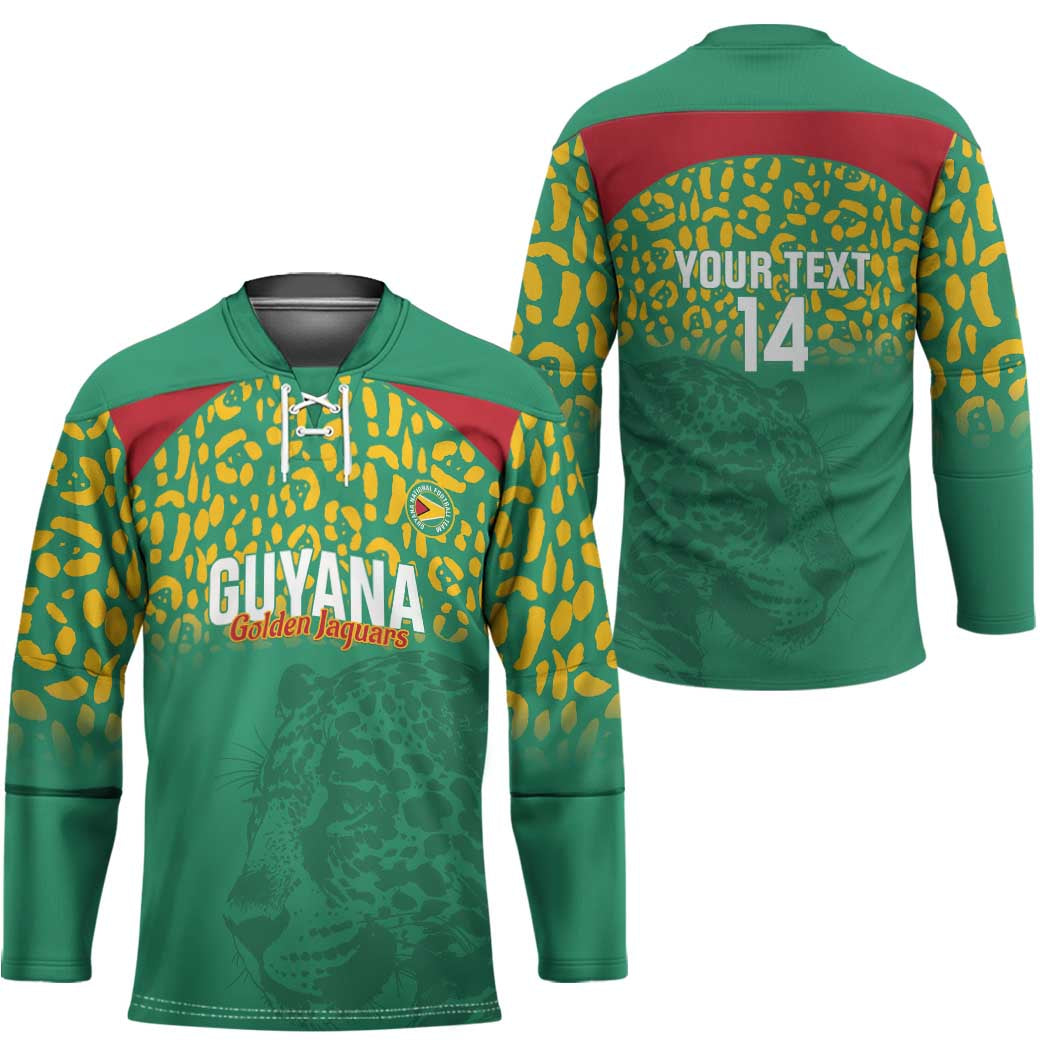 Custom Guyana Football Hockey Jersey Go Golden Jaguars Green Version - Wonder Print Shop