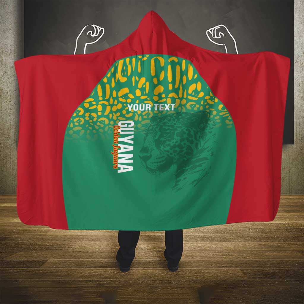 Custom Guyana Football Hooded Blanket Go Golden Jaguars Green Version - Wonder Print Shop
