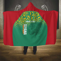 Custom Guyana Football Hooded Blanket Go Golden Jaguars Green Version - Wonder Print Shop