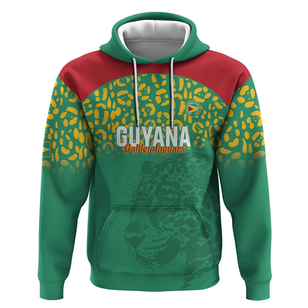 Custom Guyana Football Hoodie Go Golden Jaguars Green Version - Wonder Print Shop