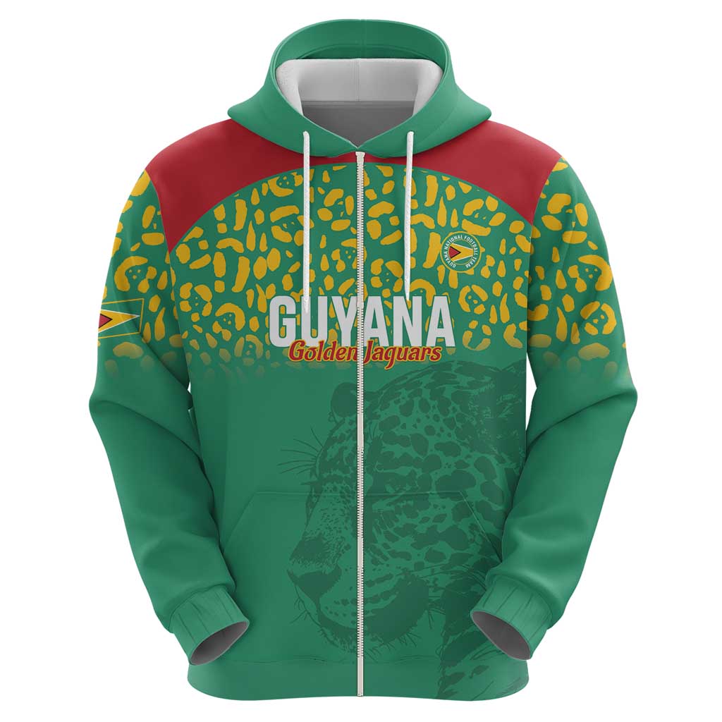Custom Guyana Football Hoodie Go Golden Jaguars Green Version - Wonder Print Shop