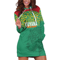 Custom Guyana Football Hoodie Dress Go Golden Jaguars Green Version - Wonder Print Shop