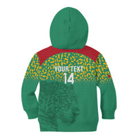 Custom Guyana Football Kid Hoodie Go Golden Jaguars Green Version - Wonder Print Shop