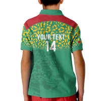 Custom Guyana Football Kid Polo Shirt Go Golden Jaguars Green Version - Wonder Print Shop