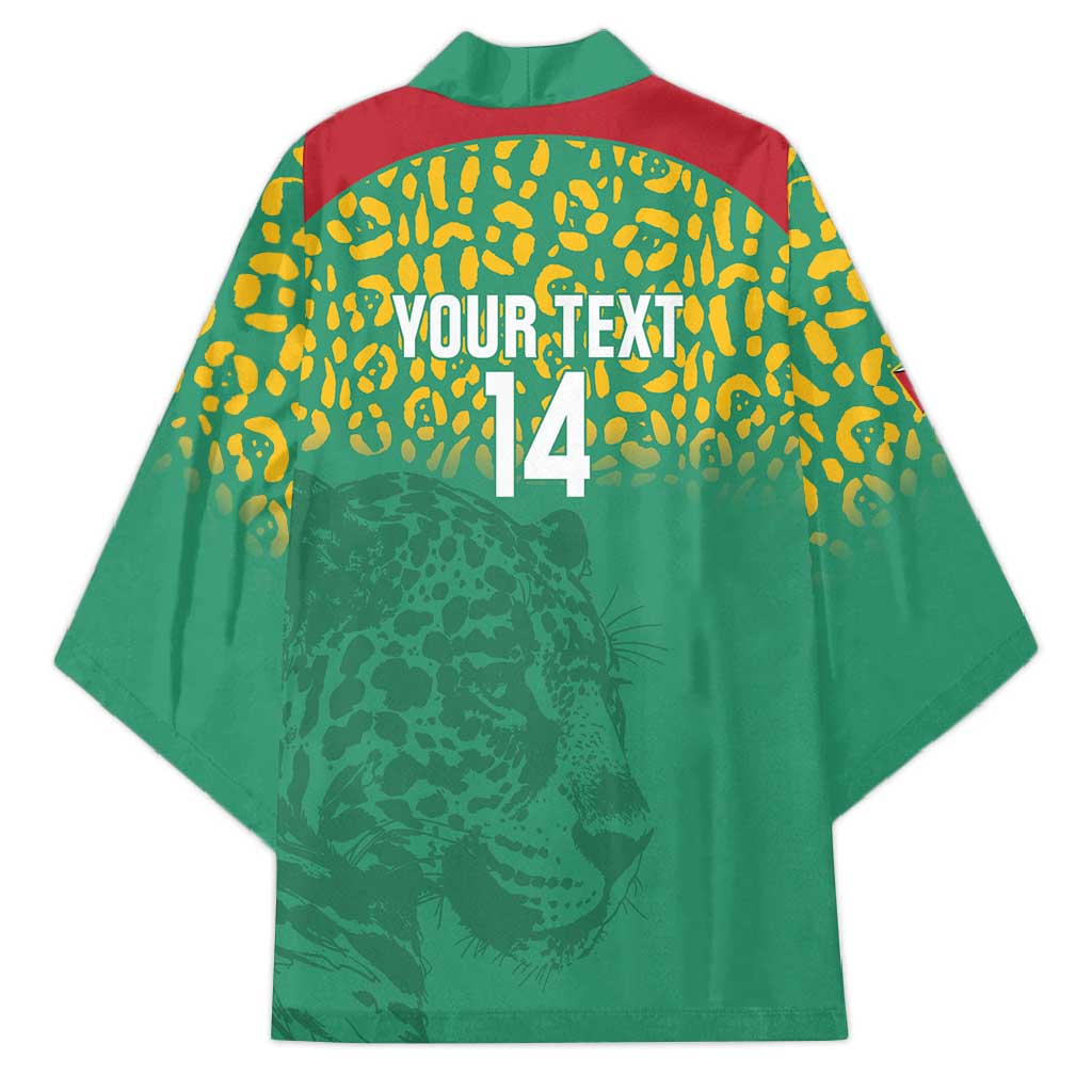 Custom Guyana Football Kimono Go Golden Jaguars Green Version - Wonder Print Shop