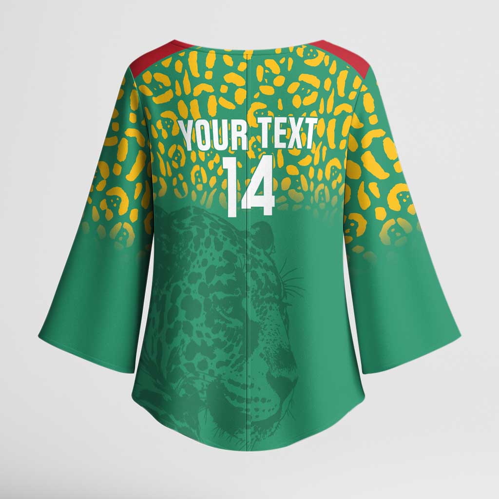 Custom Guyana Football Kimono Sleeve Blouse Go Golden Jaguars Green Version - Wonder Print Shop