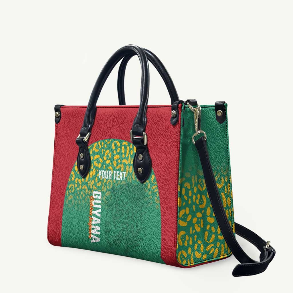 Custom Guyana Football Leather Bag Go Golden Jaguars Green Version - Wonder Print Shop