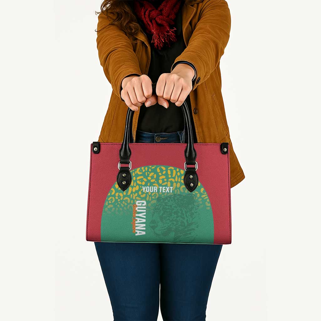 Custom Guyana Football Leather Bag Go Golden Jaguars Green Version - Wonder Print Shop