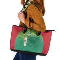 Custom Guyana Football Leather Tote Bag Go Golden Jaguars Green Version - Wonder Print Shop