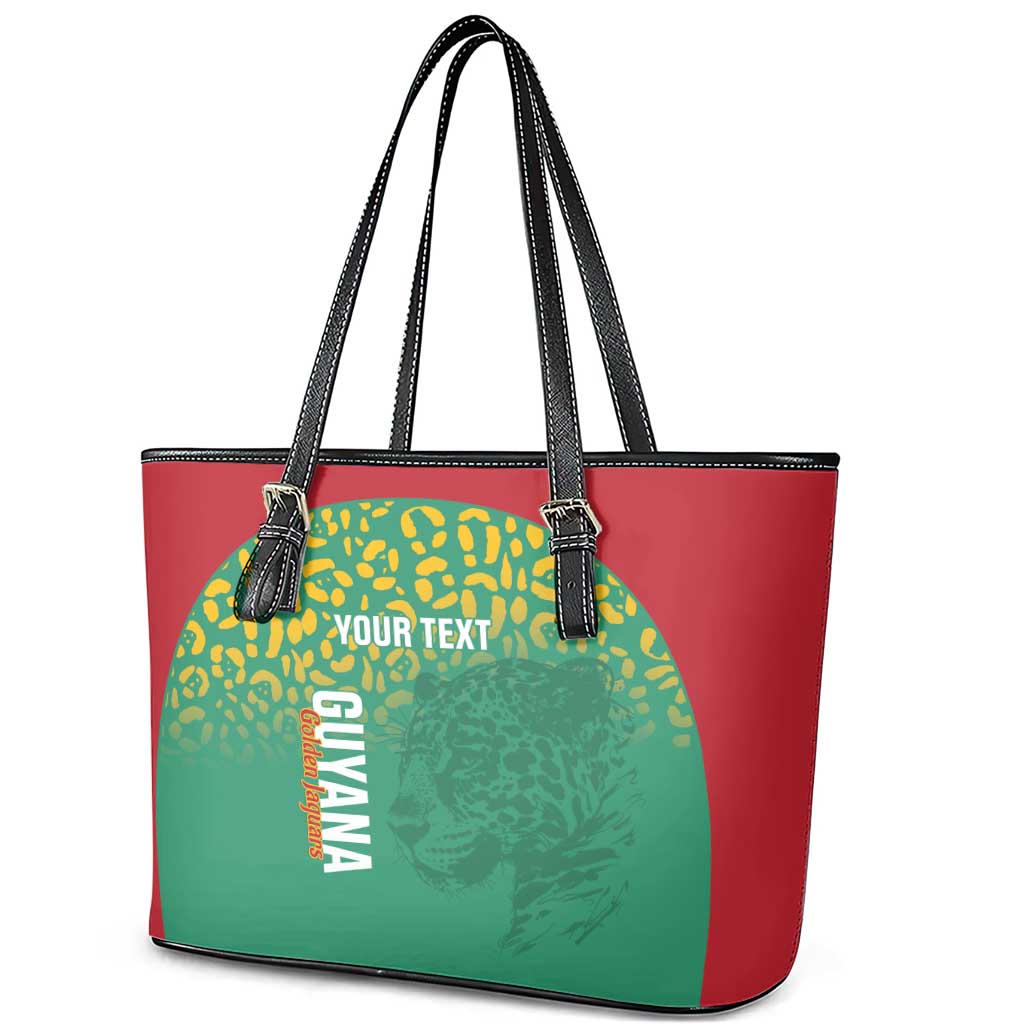 Custom Guyana Football Leather Tote Bag Go Golden Jaguars Green Version - Wonder Print Shop