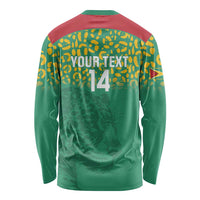 Custom Guyana Football Long Sleeve Shirt Go Golden Jaguars Green Version - Wonder Print Shop