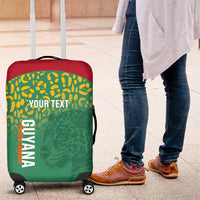 Custom Guyana Football Luggage Cover Go Golden Jaguars Green Version - Wonder Print Shop