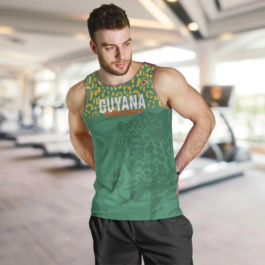 Custom Guyana Football Men Tank Top Go Golden Jaguars Green Version - Wonder Print Shop