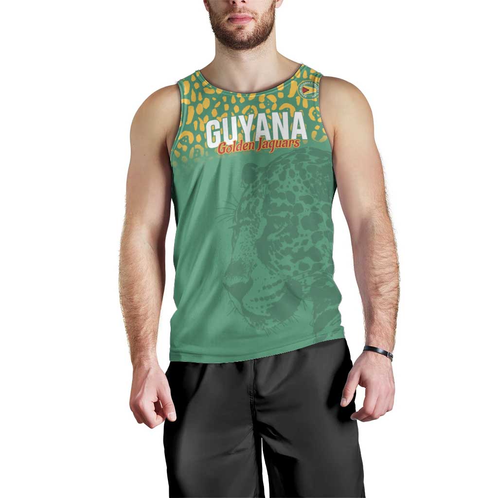 Custom Guyana Football Men Tank Top Go Golden Jaguars Green Version - Wonder Print Shop