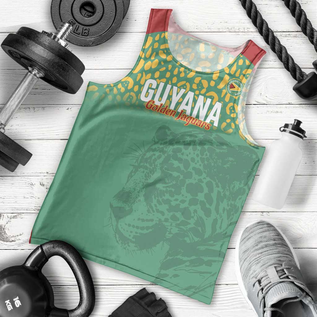 Custom Guyana Football Men Tank Top Go Golden Jaguars Green Version - Wonder Print Shop