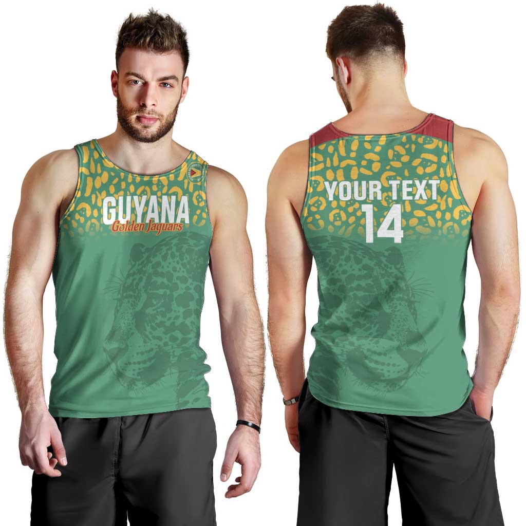 Custom Guyana Football Men Tank Top Go Golden Jaguars Green Version - Wonder Print Shop